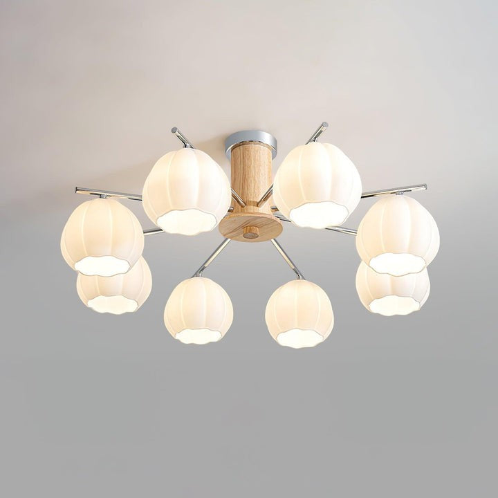Floral Bud Glass Ceiling Light Fixture