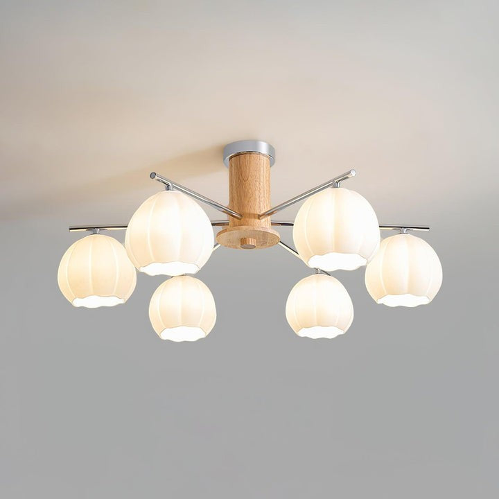 Floral Bud Glass Ceiling Light Fixture