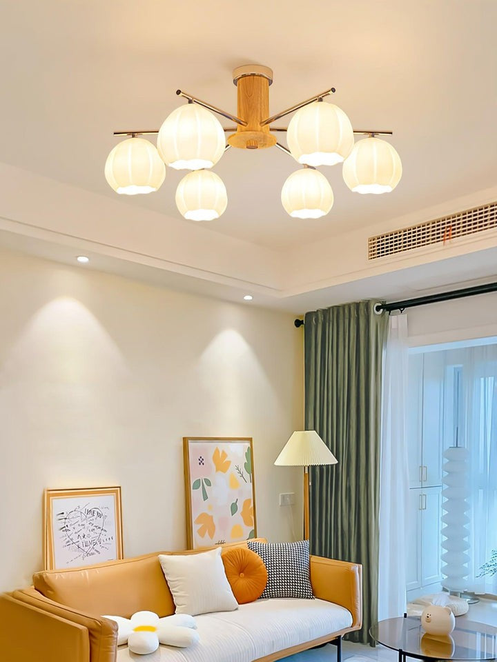 Floral Bud Glass Ceiling Light Fixture