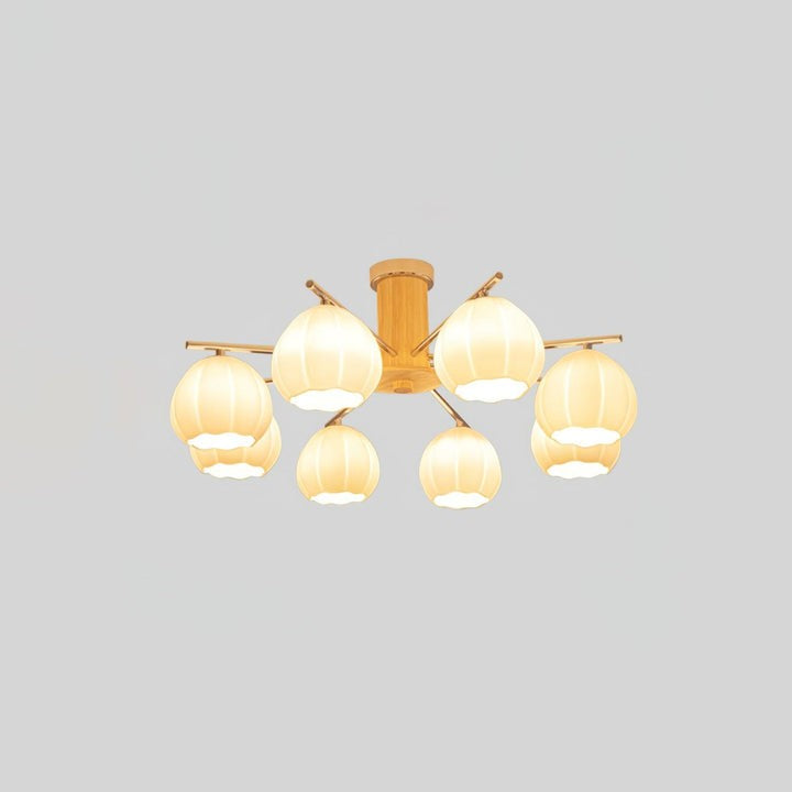 Floral Bud Glass Ceiling Light Fixture