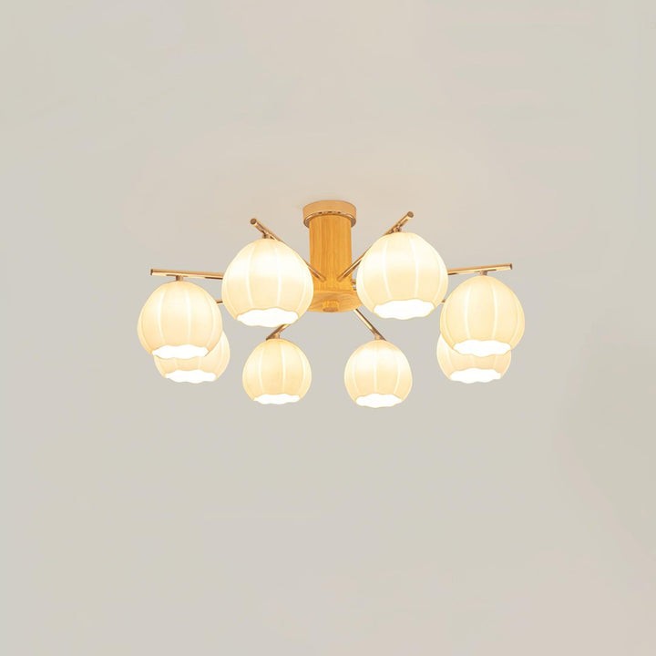 Floral Bud Glass Ceiling Light Fixture