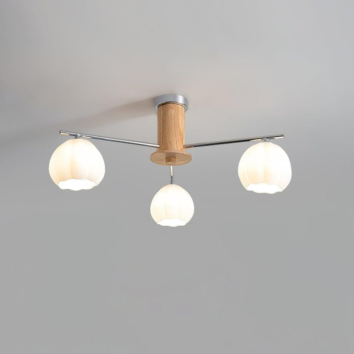 Floral Bud Glass Ceiling Light Fixture