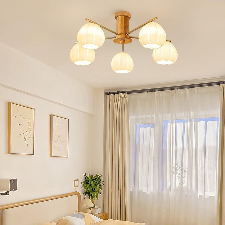 Floral Bud Glass Ceiling Light Fixture