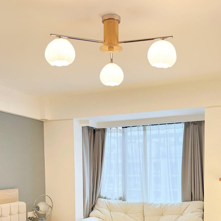 Floral Bud Glass Ceiling Light Fixture