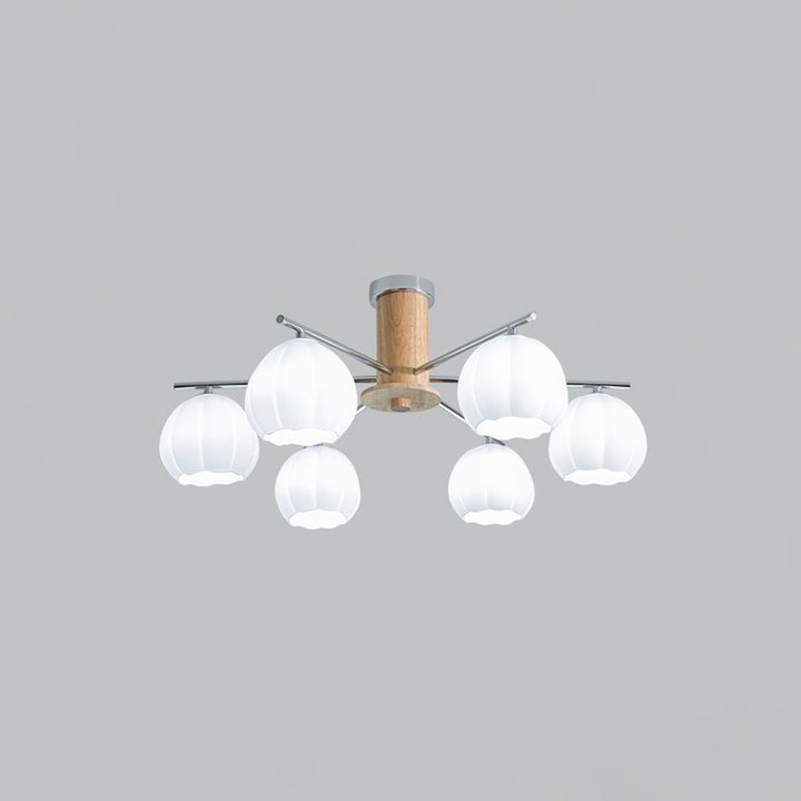 Floral Bud Glass Ceiling Light Fixture