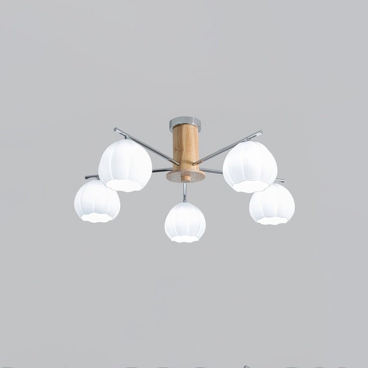 Floral Bud Glass Ceiling Light Fixture