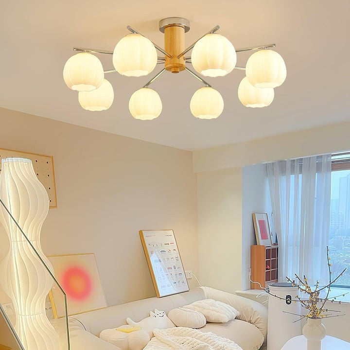 Floral Bud Glass Ceiling Light Fixture