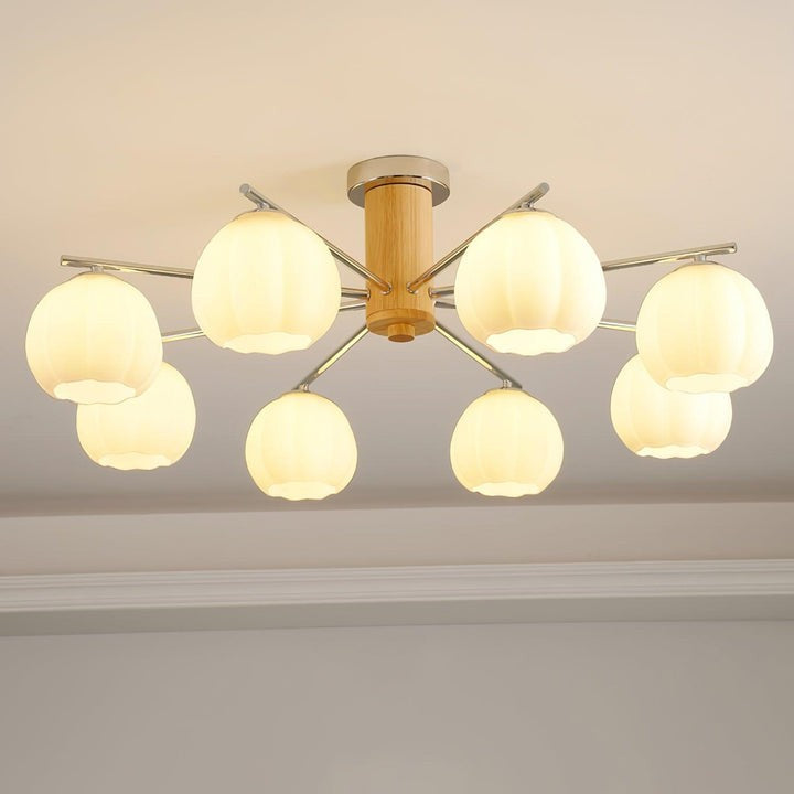 Floral Bud Glass Ceiling Light Fixture