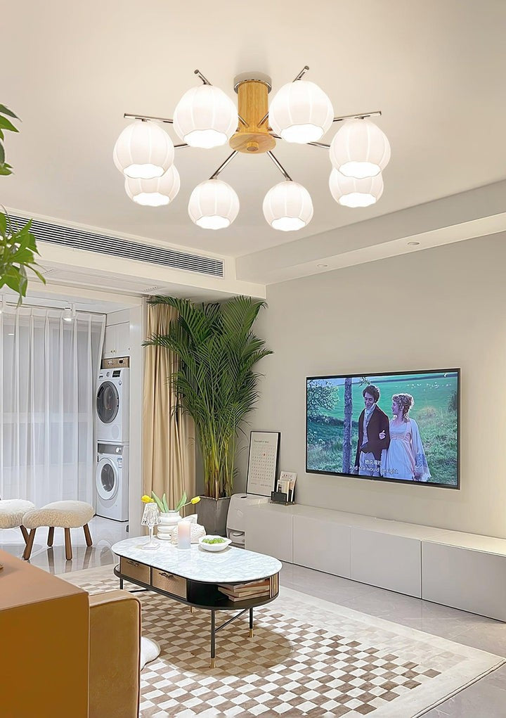 Floral Bud Glass Ceiling Light Fixture