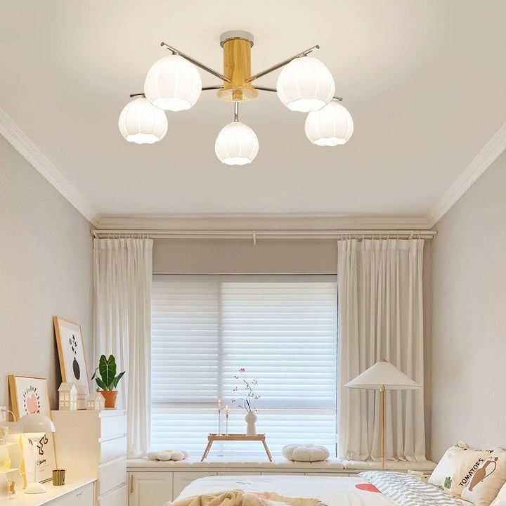 Floral Bud Glass Ceiling Light Fixture