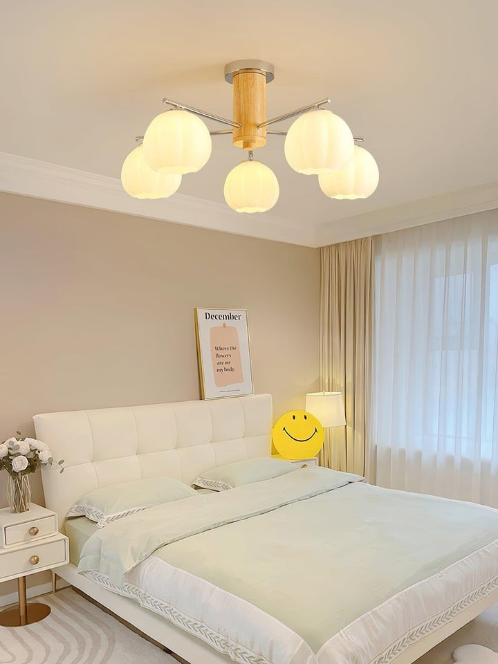Floral Bud Glass Ceiling Light Fixture