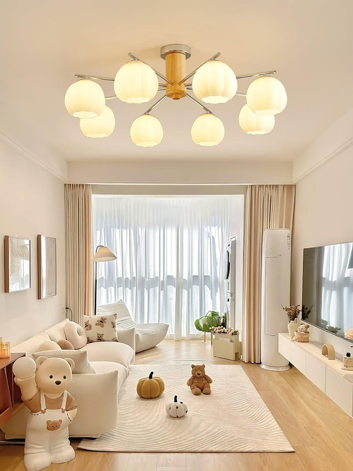 Floral Bud Glass Ceiling Light Fixture