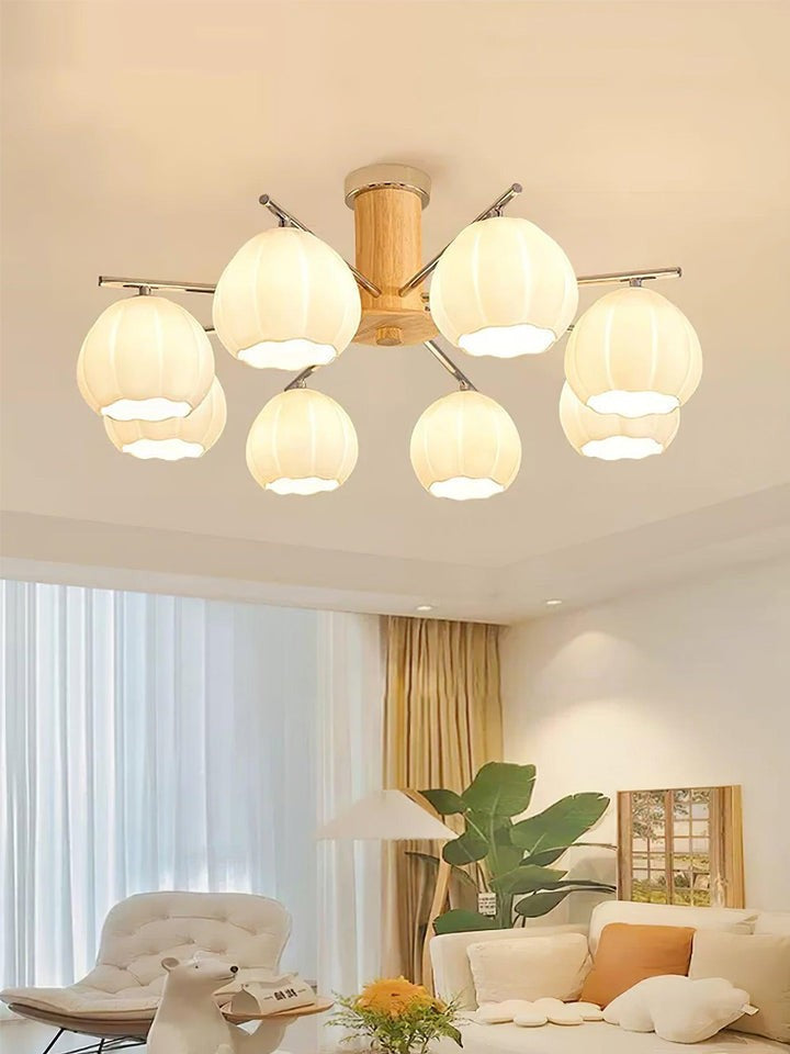 Floral Bud Glass Ceiling Light Fixture
