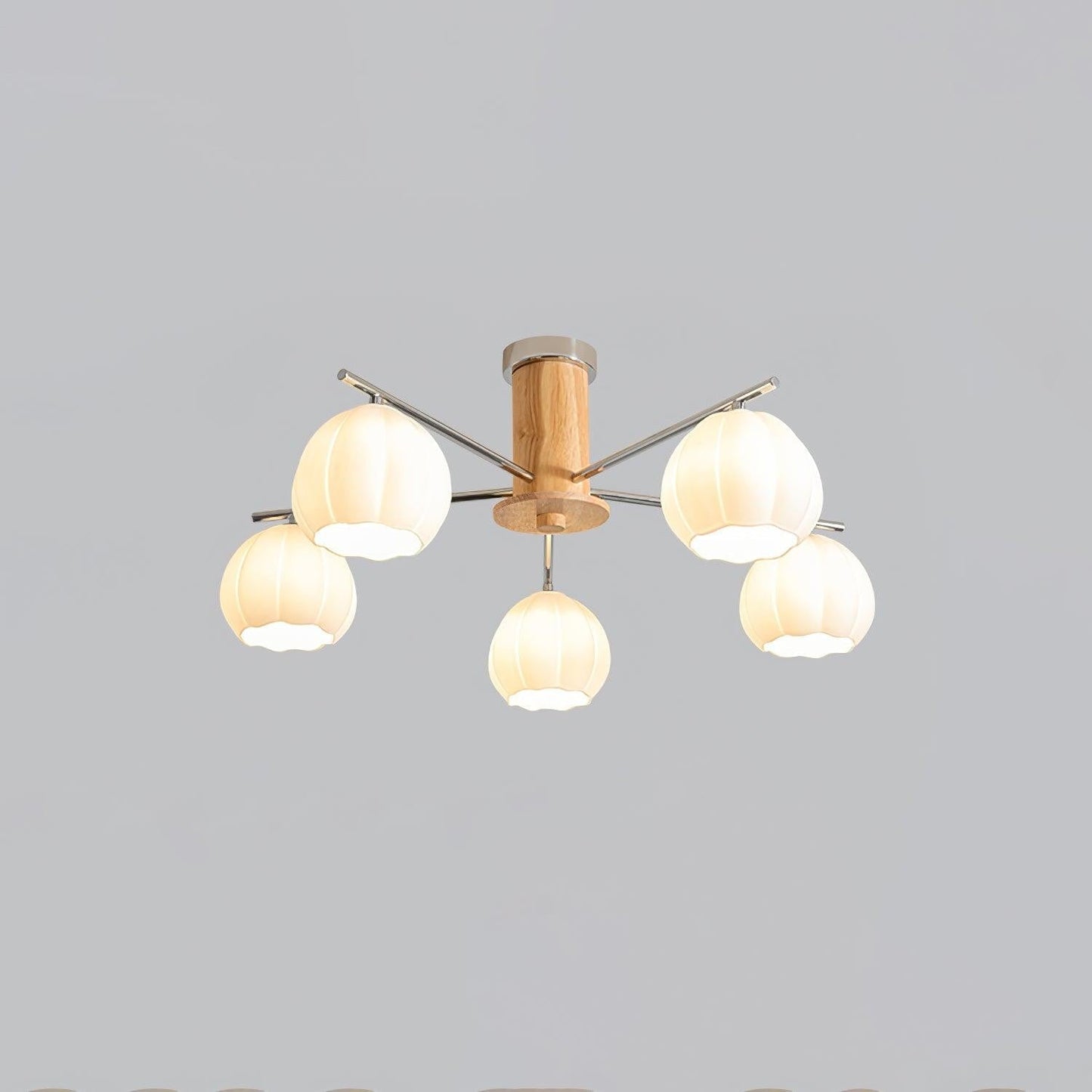 Floral Bud Glass Ceiling Light Fixture