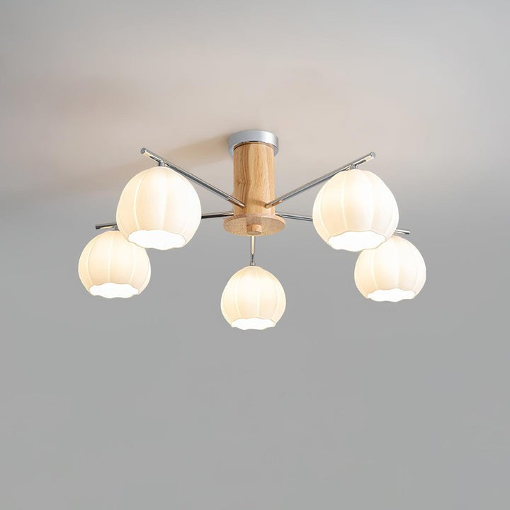 Floral Bud Glass Ceiling Light Fixture