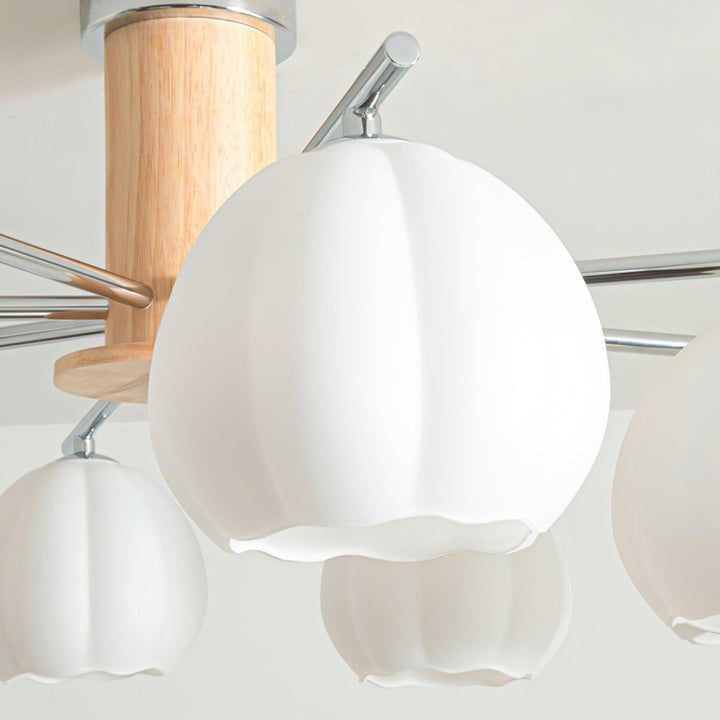 Floral Bud Glass Ceiling Light Fixture