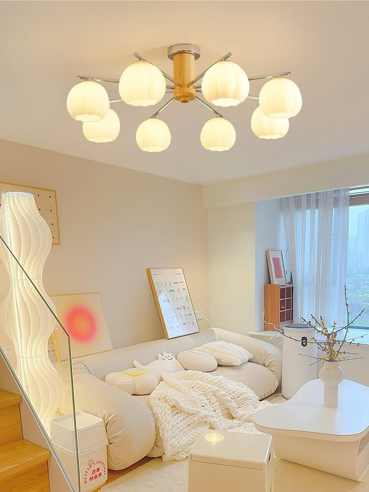 Floral Bud Glass Ceiling Light Fixture