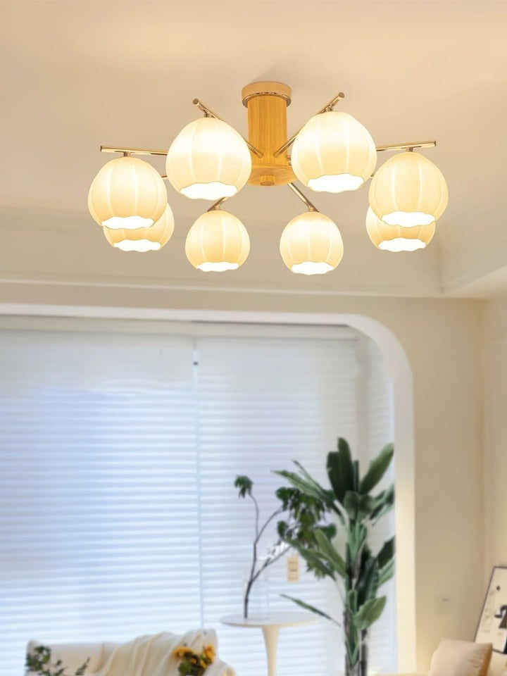 Floral Bud Glass Ceiling Light Fixture