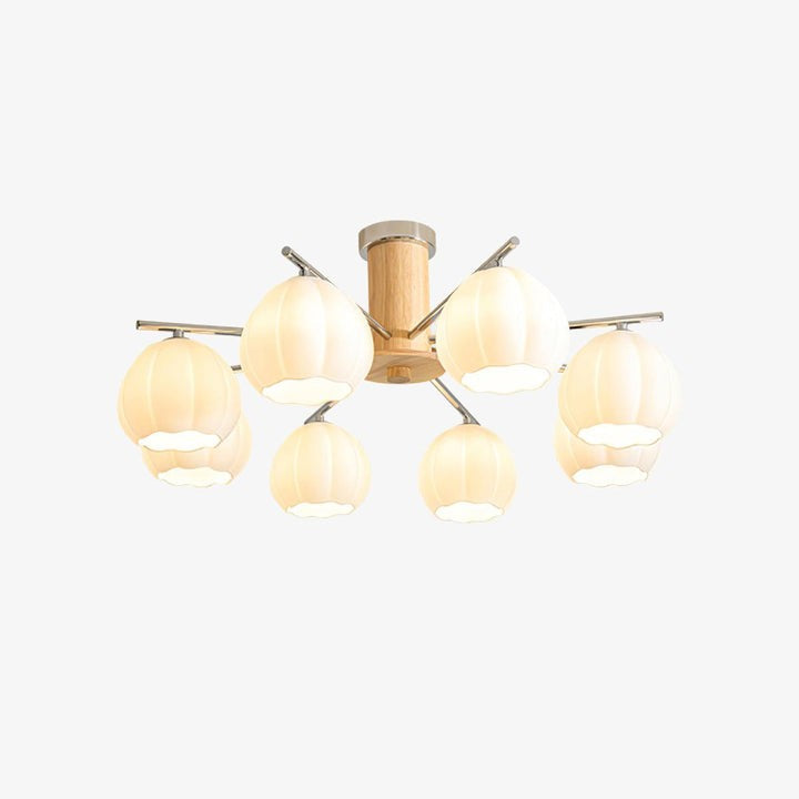 Floral Bud Glass Ceiling Light Fixture