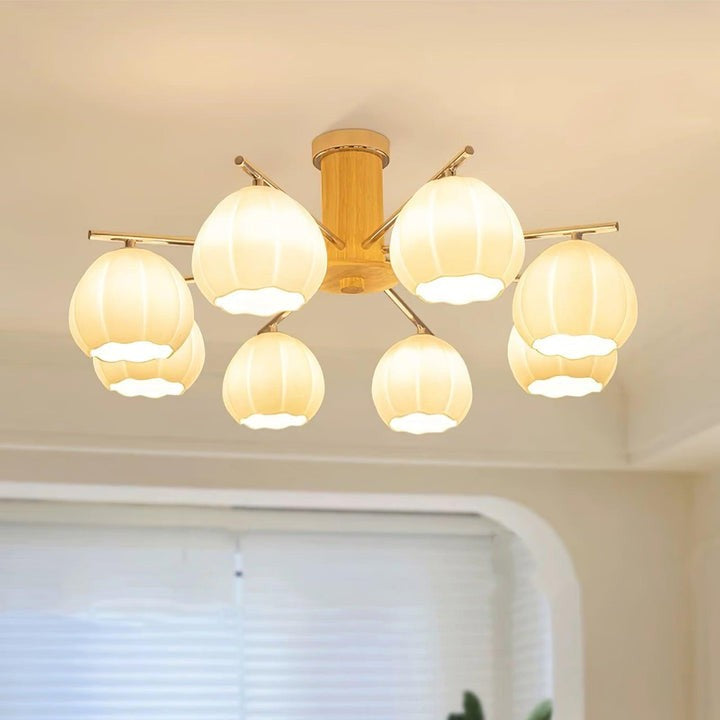 Floral Bud Glass Ceiling Light Fixture