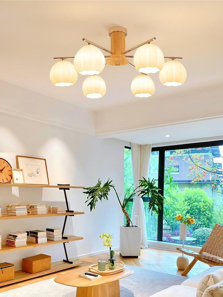 Floral Bud Glass Ceiling Light Fixture
