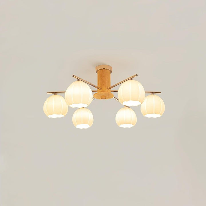 Floral Bud Glass Ceiling Light Fixture