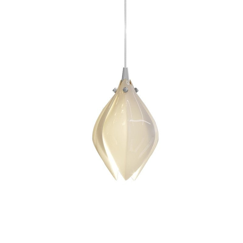 Floral Ceramic & Brass Pendant Light with Adjustable Hanging