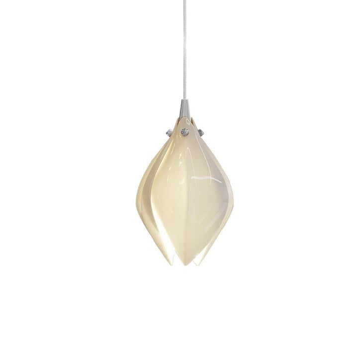 Floral Ceramic & Brass Pendant Light with Adjustable Hanging