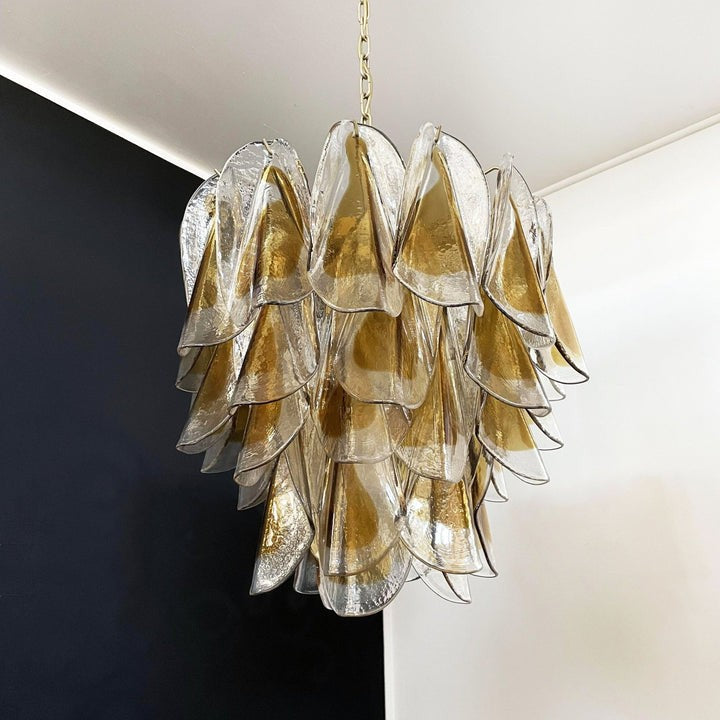 Floral Glass Petal LED Chandelier