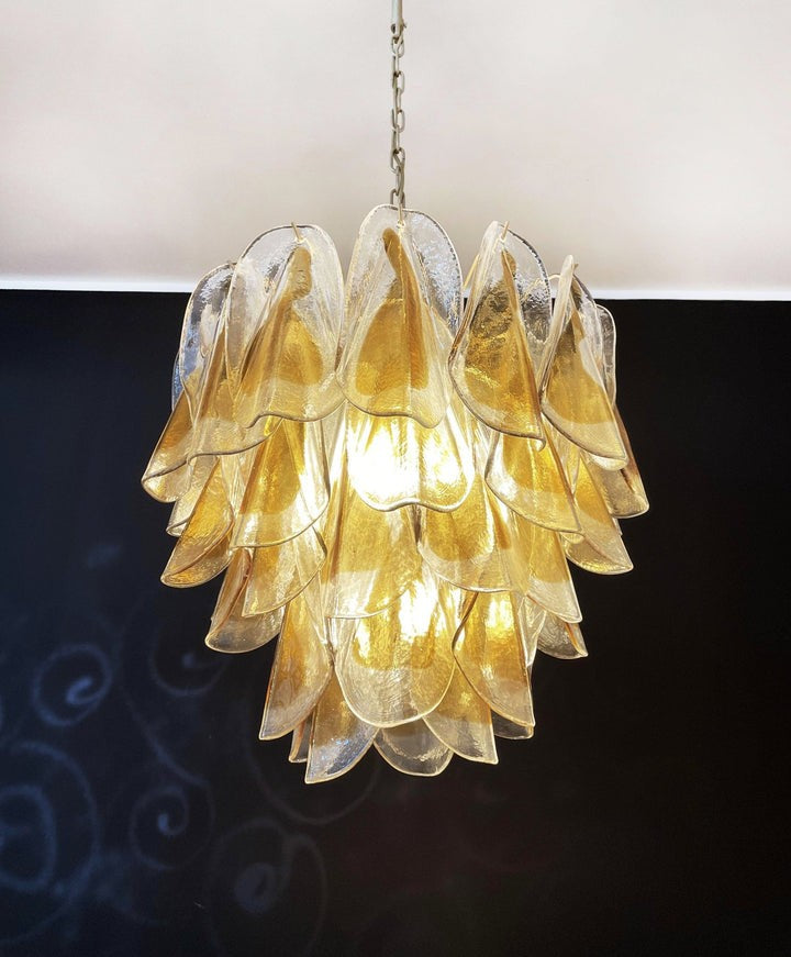 Floral Glass Petal LED Chandelier