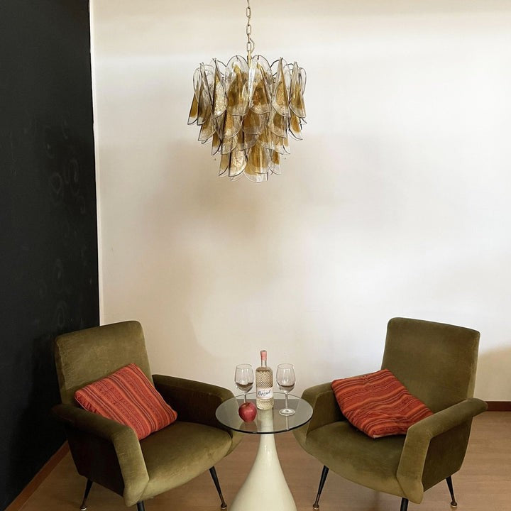 Floral Glass Petal LED Chandelier