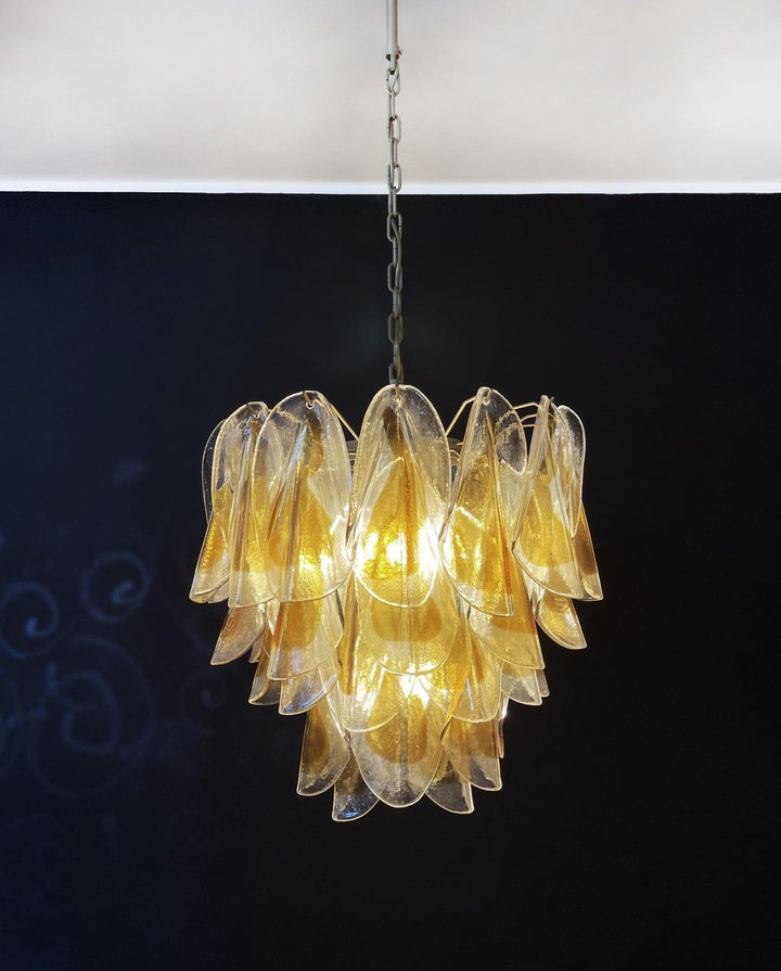 Floral Glass Petal LED Chandelier