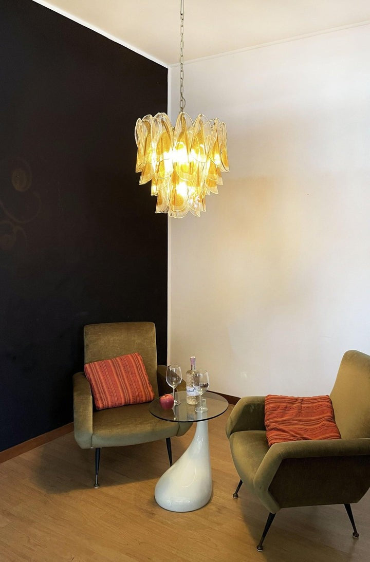 Floral Glass Petal LED Chandelier