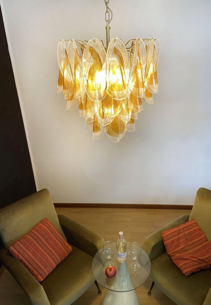 Floral Glass Petal LED Chandelier