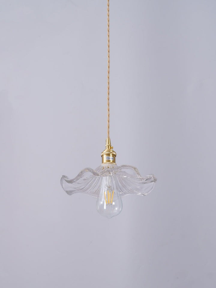 Fluted Hibiscus Glass Swag Pendant Light