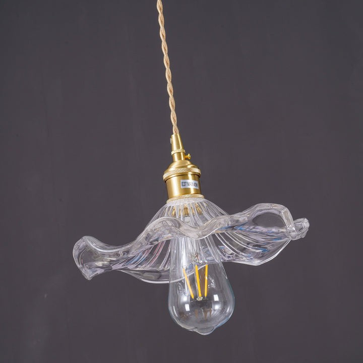 Fluted Hibiscus Glass Swag Pendant Light