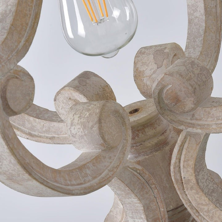 French Country Metal & Wood Ceiling Pendant Light