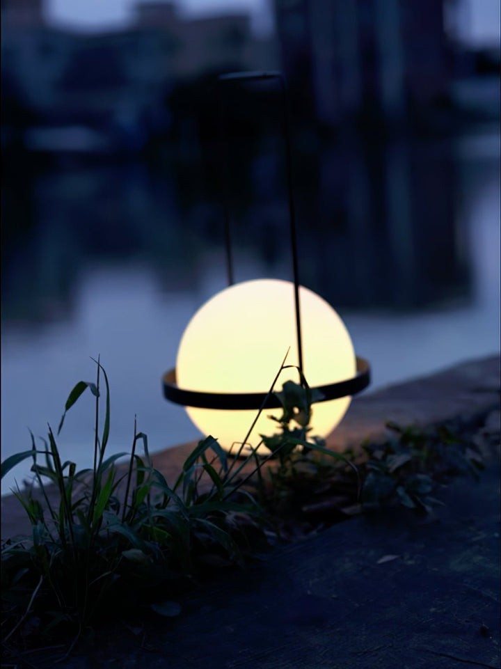 Garden-Inspired LED Table Lamp with Planter & Acrylic Globe