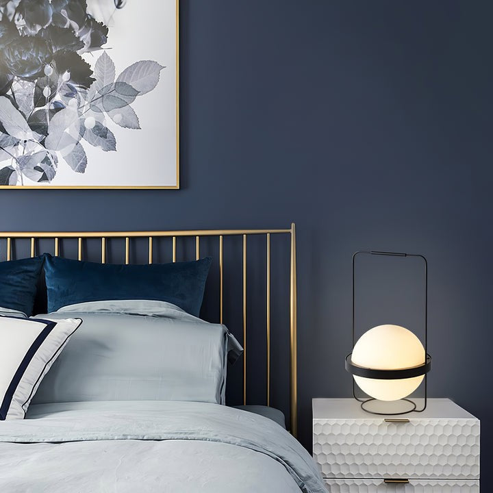 Garden-Inspired LED Table Lamp with Planter & Acrylic Globe