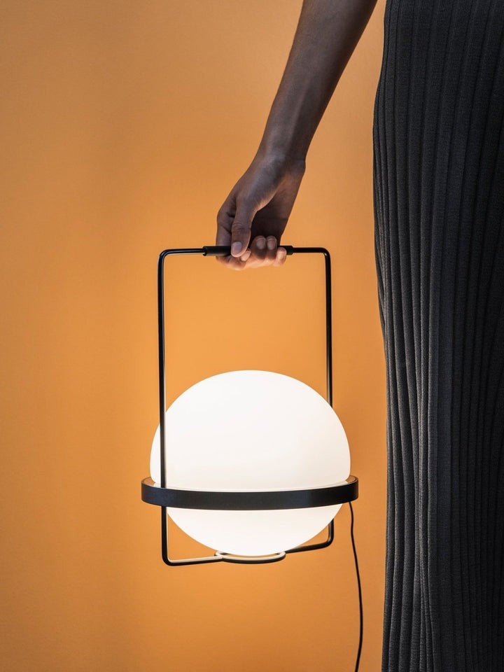 Garden-Inspired LED Table Lamp with Planter & Acrylic Globe