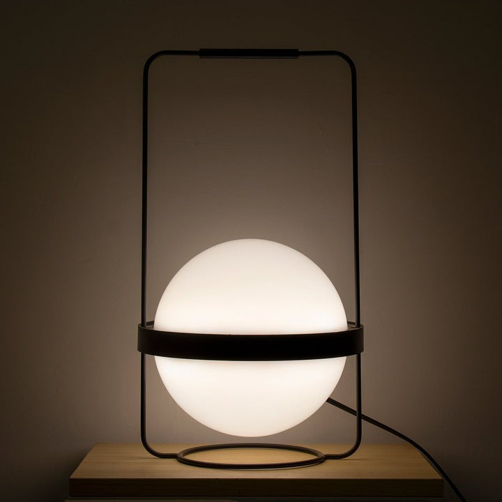 Garden-Inspired LED Table Lamp with Planter & Acrylic Globe
