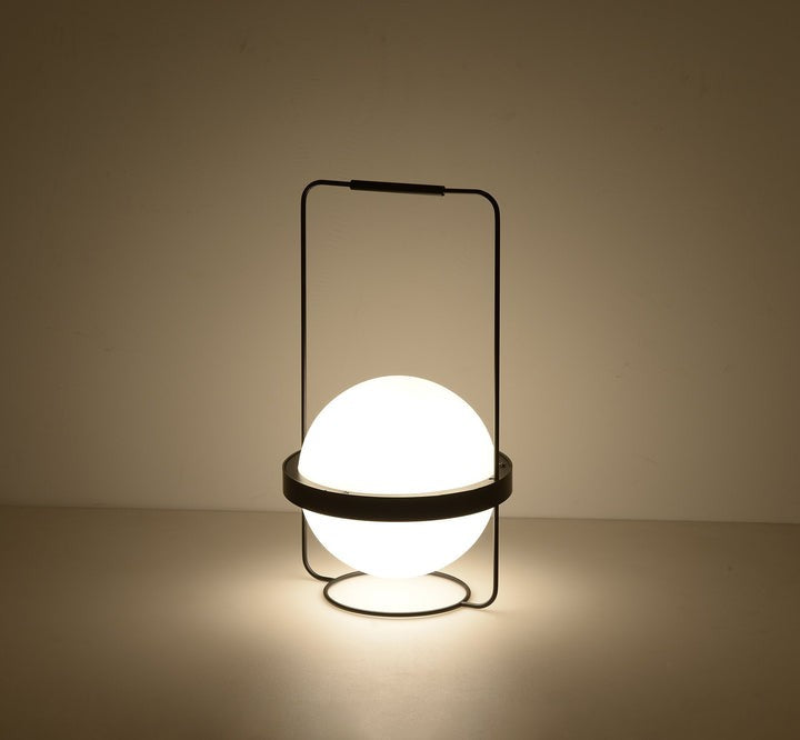 Garden-Inspired LED Table Lamp with Planter & Acrylic Globe