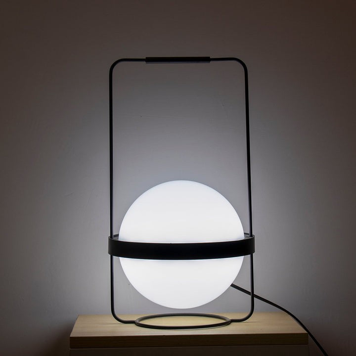 Garden-Inspired LED Table Lamp with Planter & Acrylic Globe