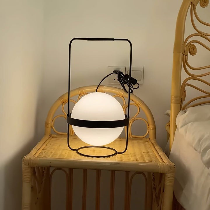 Garden-Inspired LED Table Lamp with Planter & Acrylic Globe