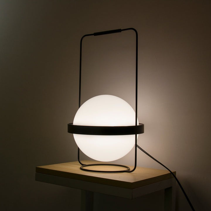 Garden-Inspired LED Table Lamp with Planter & Acrylic Globe