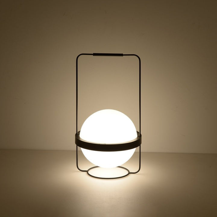 Garden-Inspired LED Table Lamp with Planter & Acrylic Globe