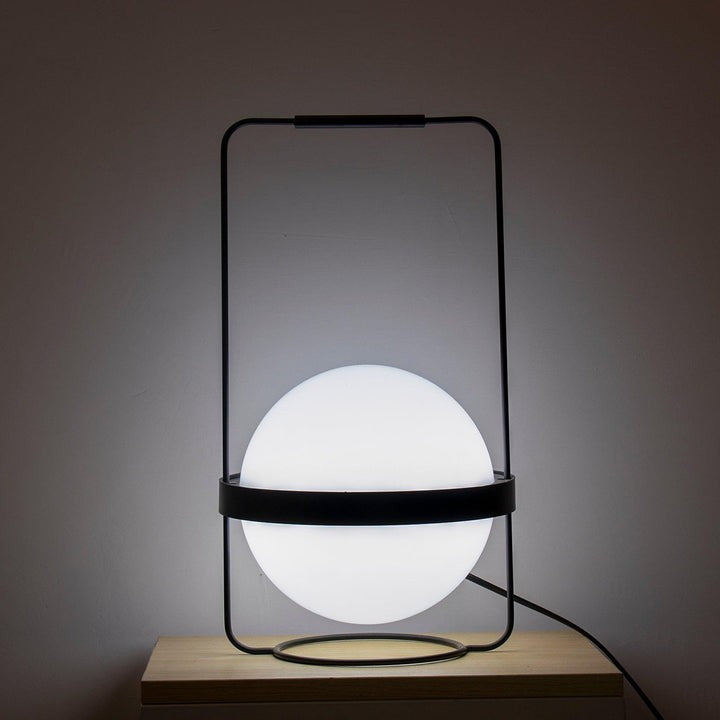 Garden-Inspired LED Table Lamp with Planter & Acrylic Globe