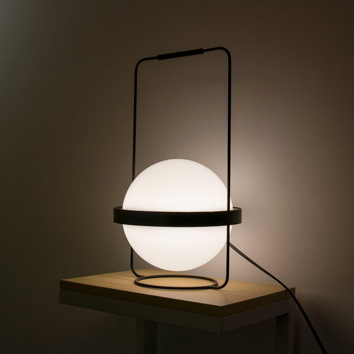 Garden-Inspired LED Table Lamp with Planter & Acrylic Globe