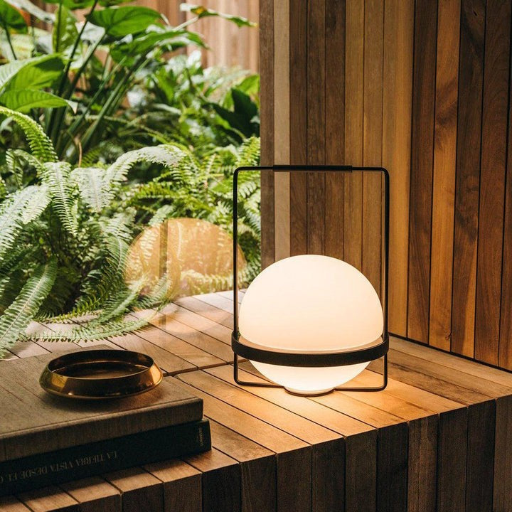 Garden-Inspired LED Table Lamp with Planter & Acrylic Globe