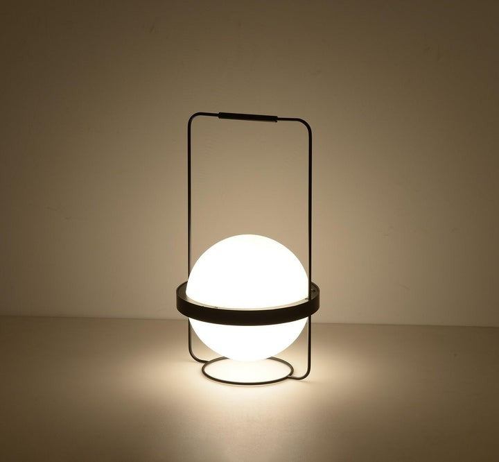 Garden-Inspired LED Table Lamp with Planter & Acrylic Globe